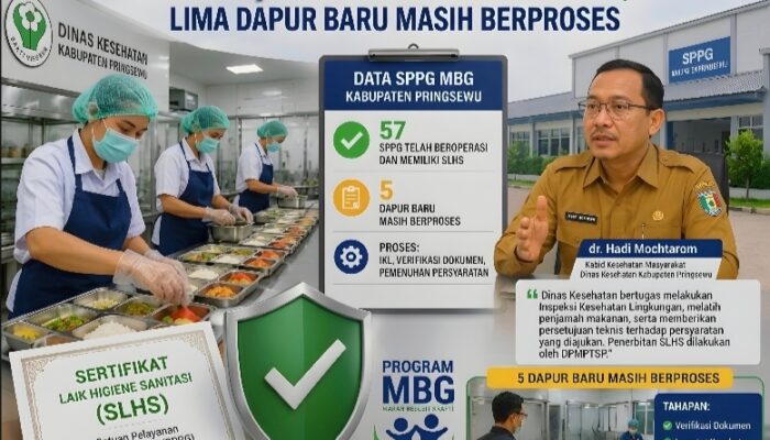 Dinkes Pringsewu Pastikan 57 Dapur Makan Bergizi Gratis Telah Kantongi Sertifikat Laik Higiene