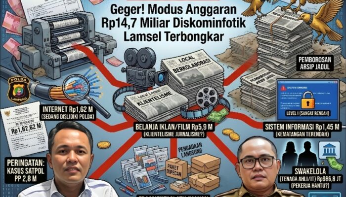 Dugaan Bancakan Rp14,7 Miliar Diskominfotik Lamsel, Dari Anggaran Siluman Hingga Pembungkaman Pers