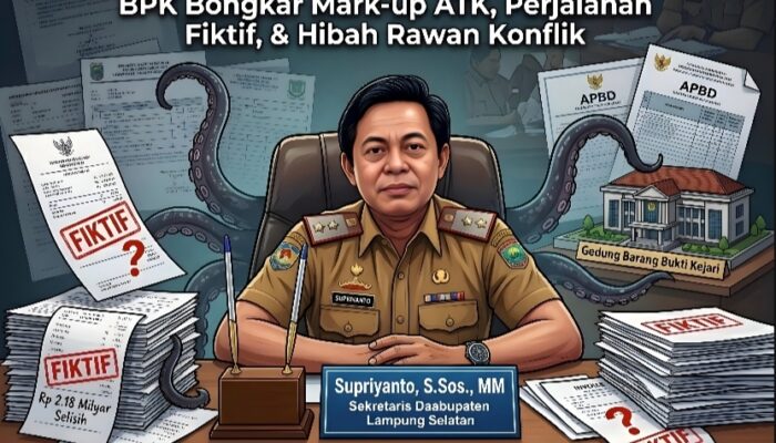 Gurita Korupsi Gaya Baru Menggerogoti Anggaran Setda Lampung Selatan, Dari Mark-Up Atk Hingga Suap Fasilitas Penegak Hukum