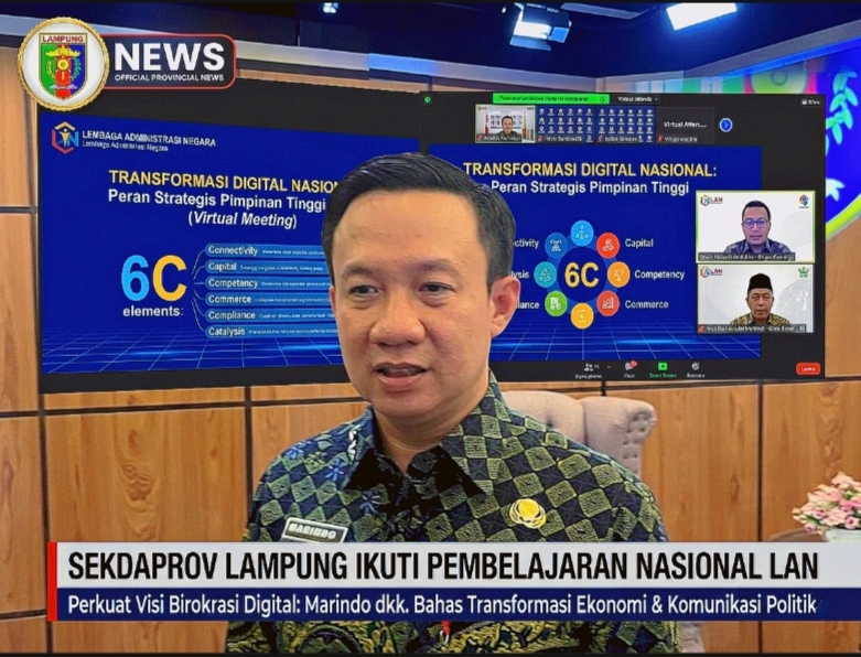 Perkuat Ekosistem Digital Daerah, Sekdaprov Lampung Marindo Kurniawan Ikuti Pembelajaran Nasional LAN