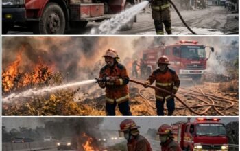 Damkarmat Lampung Selatan Bertarung Melawan Kepungan Abu Anak Krakatau Dan Amukan El Nino