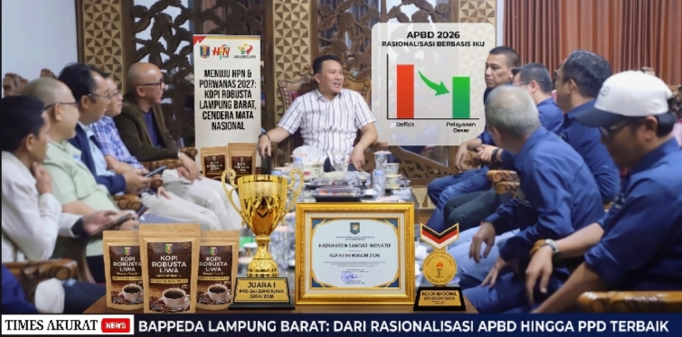 Kinerja Bappeda Lampung Barat, Dari Rasionalisasi Defisit Apbd, Promosi Kopi Robusta Di Hpn 2027, Hingga Raihan Ppd Terbaik