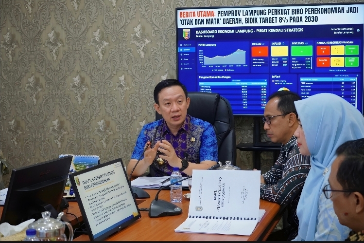 Perkuat Biro Perekonomian Jadi Otak Dan Mata Daerah, Pemprov Lampung Bidik Pertumbuhan Ekonomi 8 Persen
