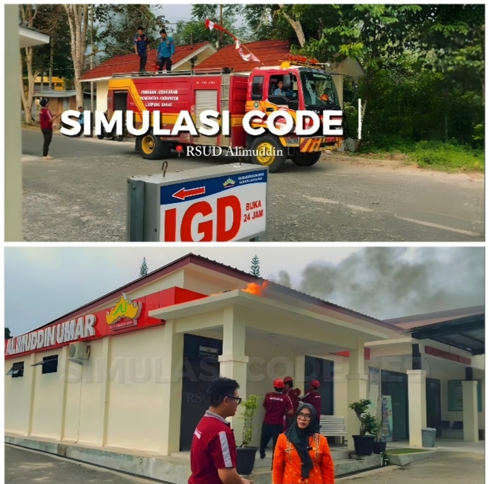 Rsud Alimuddin Umar Sukses Gelar Simulasi Code Red Bersama Damkar Lampung Barat