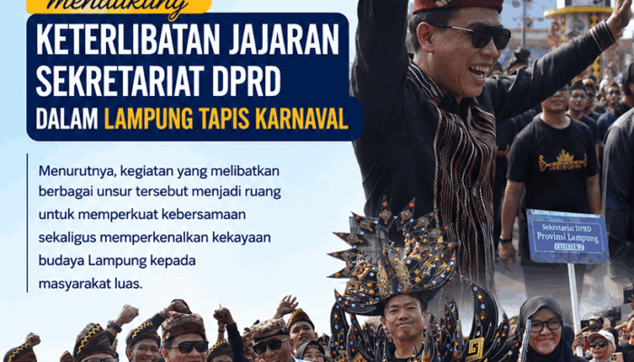 Tampil Memukau, Sekretariat Dprd Lampung Pimpin Barisan Lampung Tapis Karnaval Festival Krakatau Xxxv