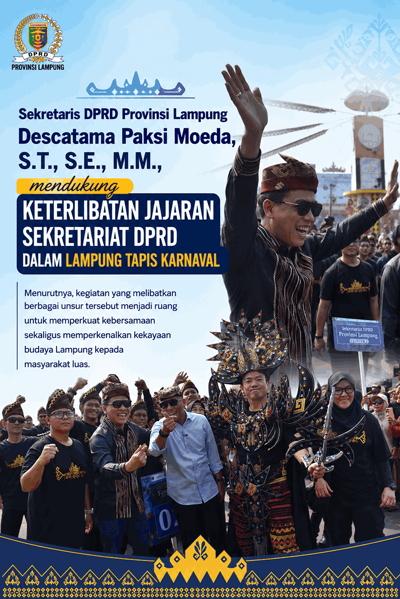 Tampil Memukau, Sekretariat Dprd Lampung Pimpin Barisan Lampung Tapis Karnaval Festival Krakatau Xxxv 1 Tampil Memukau, Sekretariat Dprd Lampung Pimpin Barisan Lampung Tapis Karnaval Festival Krakatau Xxxv