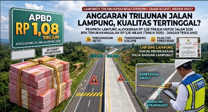 Triliunan Untuk Jalan Lampung, Anggaran Raksasa, Ujian Nyata Pengawasan
